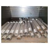 Shelf of black/ galvanized pipe fittings