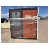 Aboss Mobile Toilet wood grain exterior 49” (W)x 78”(L)x 86” (H)