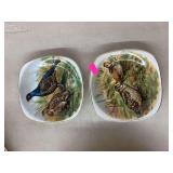 1977 Wedgwood Children's Story collector plates and 2 porcelain French gold rim bird plates