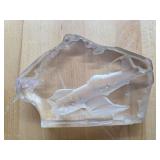 Fighter plan carved glass decor.