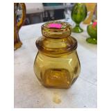 Vintage amber glass container