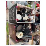 2 boxes of coffee cups and travel mugs