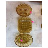 Vintage amber glass serving dishes