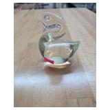 Glass paper weight swan