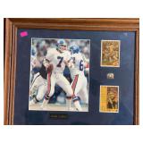 John Elway image with 2 trading cards, matted and framed