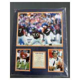 John Elway matted 3-image set with stat card