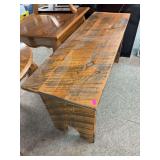 Wood bench with storage