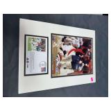 John Elway image and post card, matted