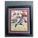 Terrell Davis image, matted and framed, and certificate of authenticity
