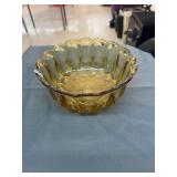 Glass bowl and 3 glass canisters