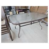 Glass Top Patio Table w/ 5 Patio Chairs and Cushions