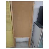 lot contains 4 freestanding pegboard display stand commonly used for organizing tools or showcasing products in retail, craft fair, or home storage settings.