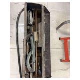 Metal box with handle, and misc hand tools