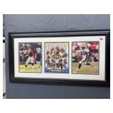 3 Denver Broncos image collection, matted and framed
