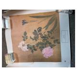 collectible Chinese-style art print titled 'Roses and Iris' by Yun Shou-Ping