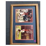 John Elway and Terrell Davis images, matted in a frame
