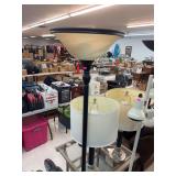 Bronze floor lamp with glass shade