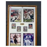 4 Broncos images and 4 trading cards from Super Bowl 32. All matted in one frame