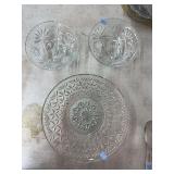 5 ornate small glass bowls