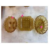 Vintage amber glass serving dishes
