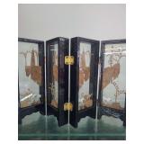 lot contains a Chinese carved cork folding table screen.