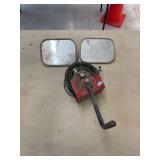 Hand wench and two automotive mirrors
