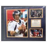 John Elway matted 3-image set with stat card