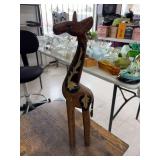 Hand carved and painted giraffe