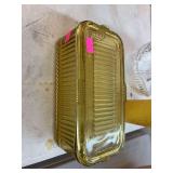 vintage amber federal glass refrigerator dish with a lid