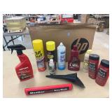 Box of car cleaning products