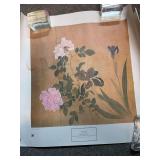 collectible Chinese-style art print titled 'Roses and Iris' by Yun Shou-Ping