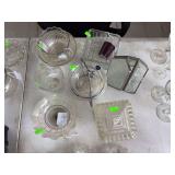 Misc glass dishes and decor.