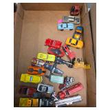Flat of misc hot wheels and other cars.