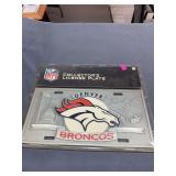 Denver Broncos license plate and license plate frames