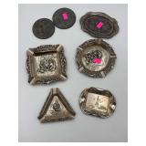 vintage metal ashtrays and souvenir dishes