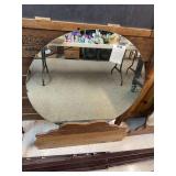 29 1/2” Round mirror with wood base