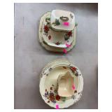 Depression glass slates and serving dishes