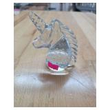 Glass paper weight unicorn