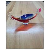 Glass paper weight boat.