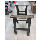 Vintage metal saw horses