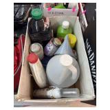 2 boxes of miscellaneous cleaning supplies