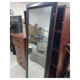 lot contains a wooden framed 6ft mirror
