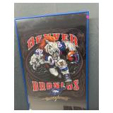 Denver Broncos poster, framed
