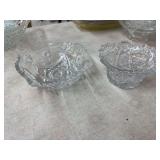 5 ornate small glass bowls