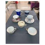 Tea cups and coffee cups