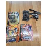 Three Osborne cars and small rc helicopter