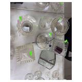Misc glass dishes and decor.