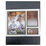 John Elway Hall of Fame collage image and Fact card, matted