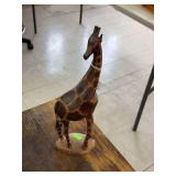 Wood giraffe statue