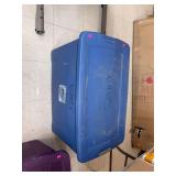 Blue tote with Christmas decor